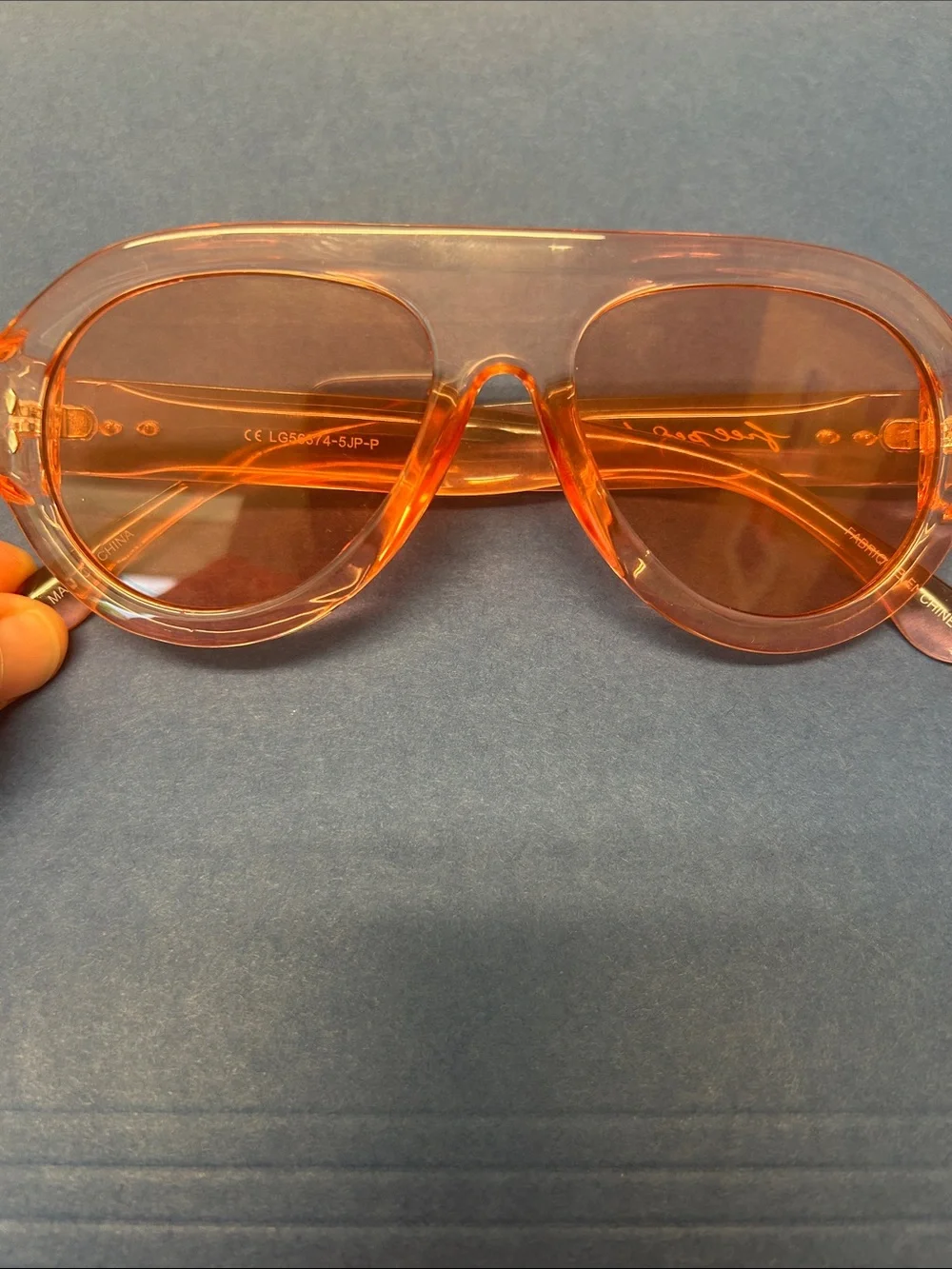 Free People Cruise Transparent Orange  Aviator Sunglasses